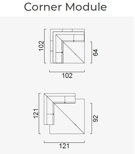 10 модула за модулен разтегателен диван «Panamera Comfort»