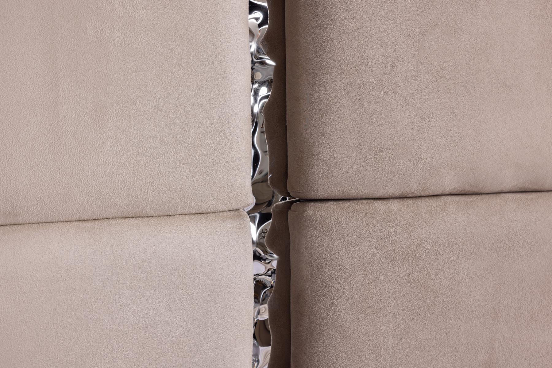 Тапицирано легло «Bugatti» + табла с осветление - с място за съхранение, повдигащ механизъм