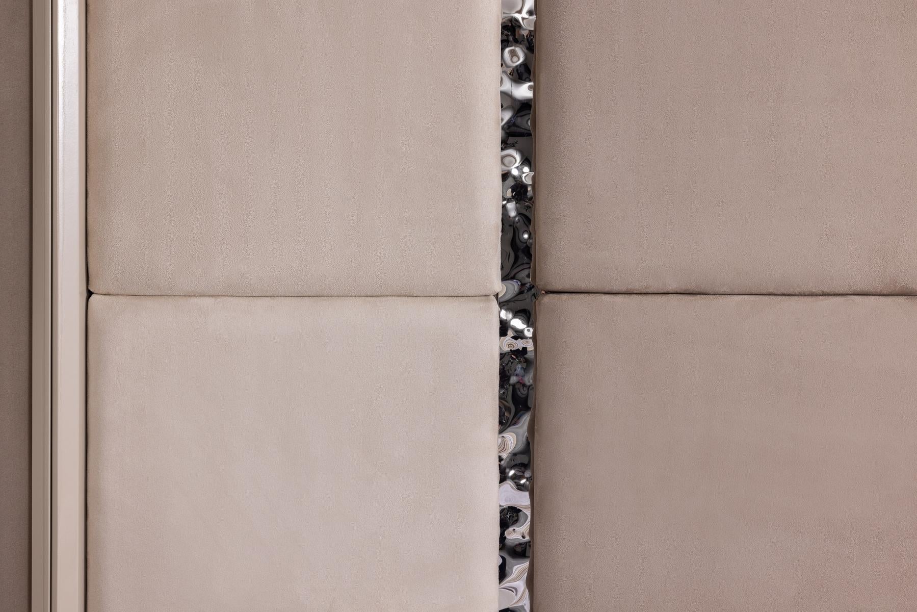 Тапицирано легло «Bugatti» + табла с осветление - с място за съхранение, повдигащ механизъм