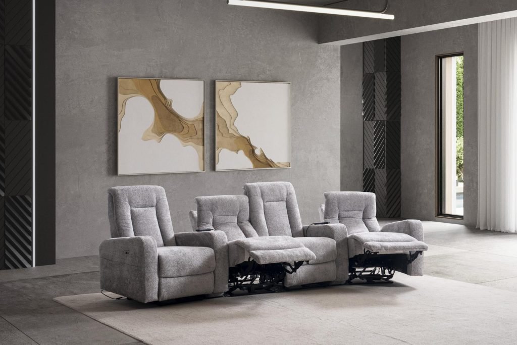 ТВ композиция «Cunda Sinema» с електрически релакс механизъм, USB зарядна станция