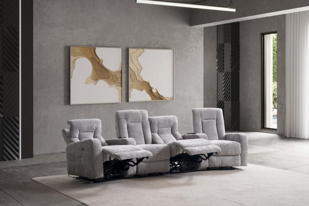 ТВ композиция «Cunda Sinema» с електрически релакс механизъм, USB зарядна станция