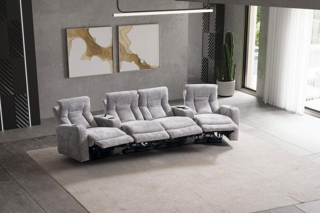 ТВ композиция «Cunda Sinema» с електрически релакс механизъм, USB зарядна станция