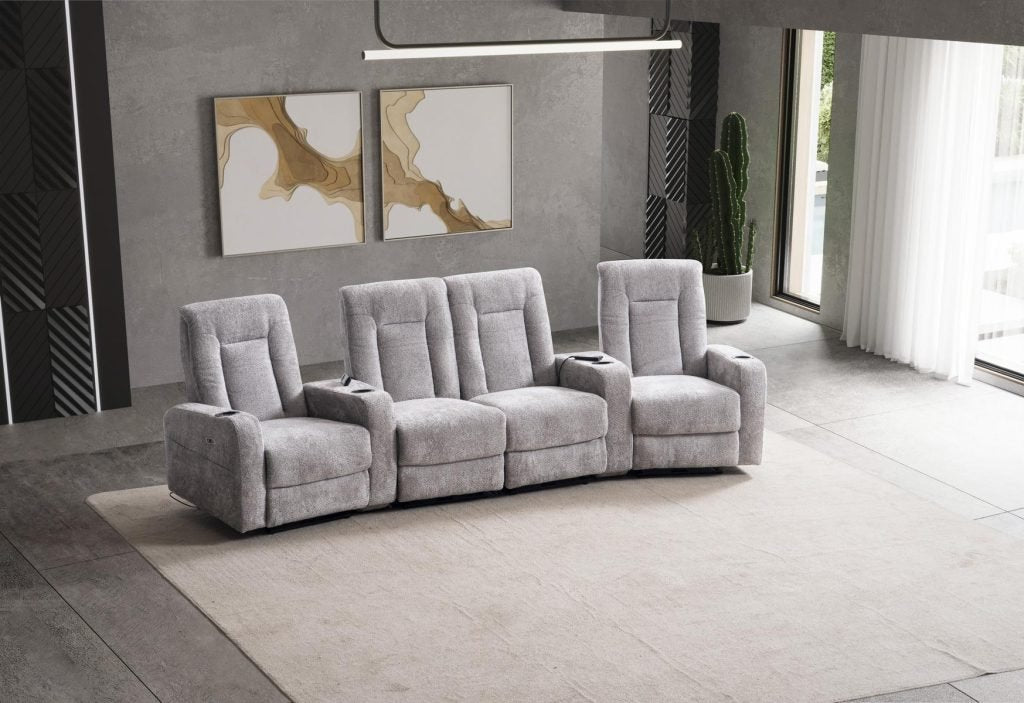 ТВ композиция «Cunda Sinema» с електрически релакс механизъм, USB зарядна станция