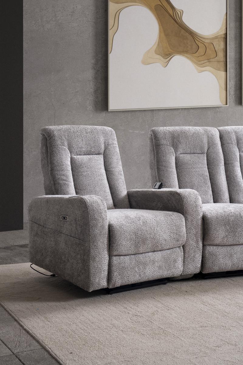 ТВ композиция «Cunda Sinema» с електрически релакс механизъм, USB зарядна станция