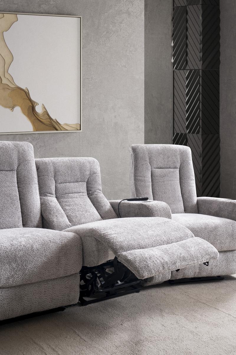 ТВ композиция «Cunda Sinema» с електрически релакс механизъм, USB зарядна станция