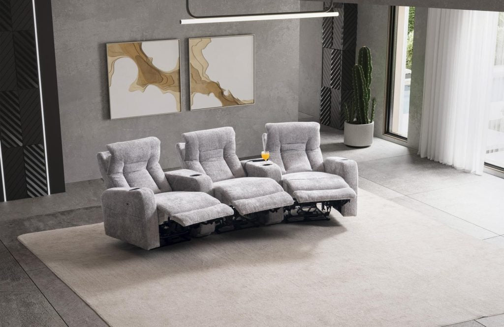 ТВ композиция «Cunda Sinema» с електрически релакс механизъм, USB зарядна станция