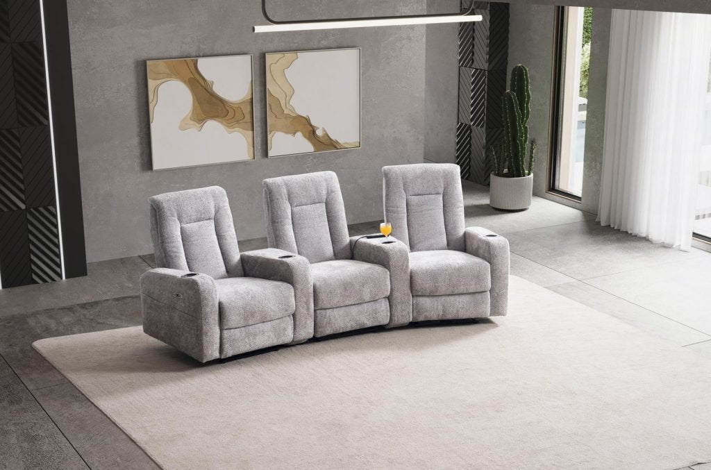 ТВ композиция «Cunda Sinema» с електрически релакс механизъм, USB зарядна станция