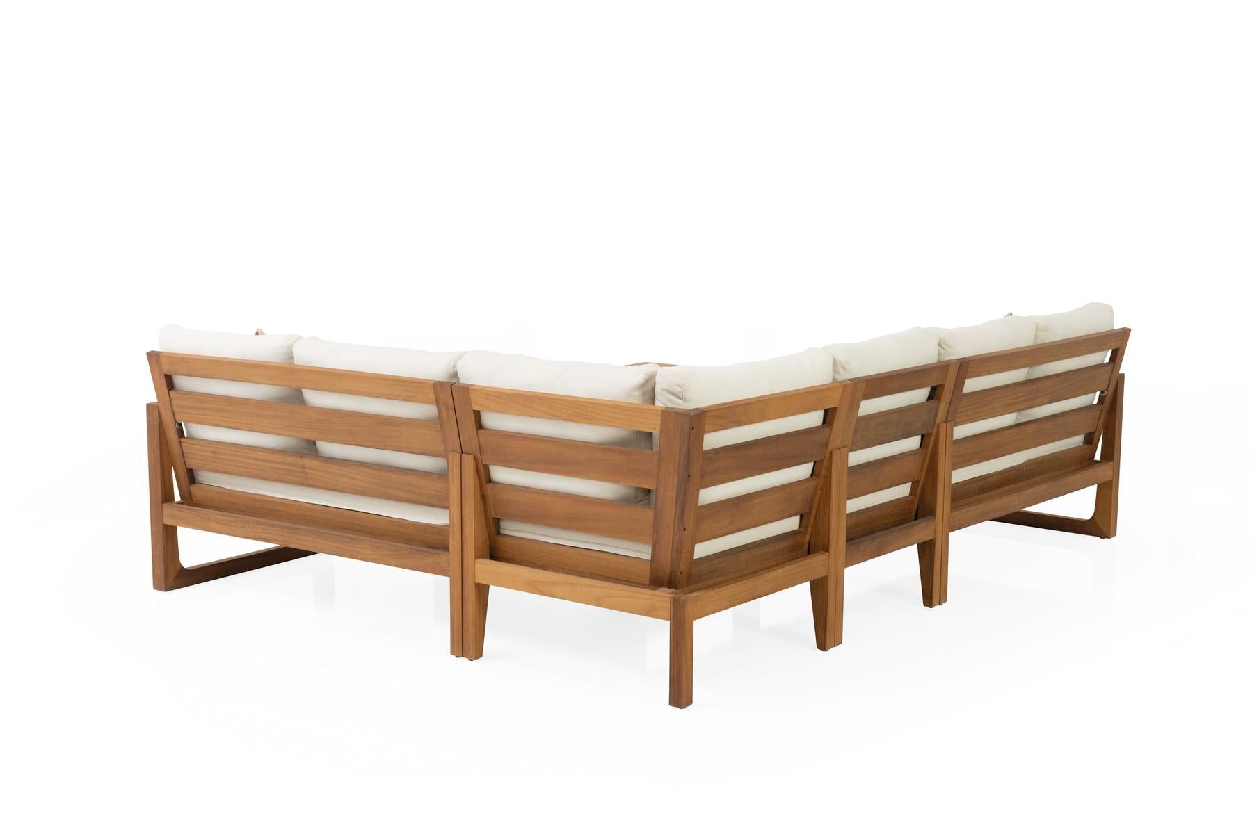 Градински модулен диван «Deep» с африкански тик