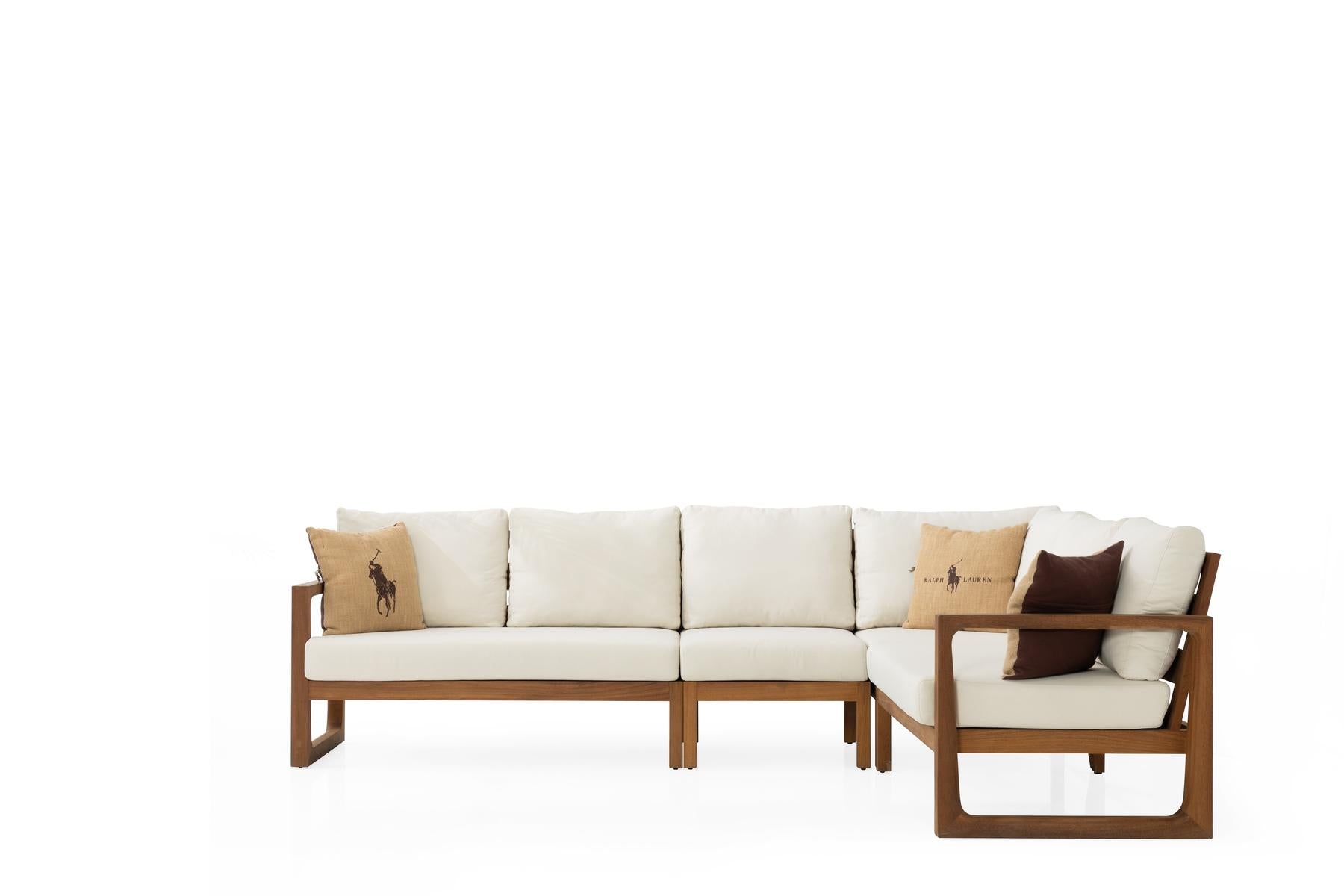 Градински модулен диван «Deep» с африкански тик