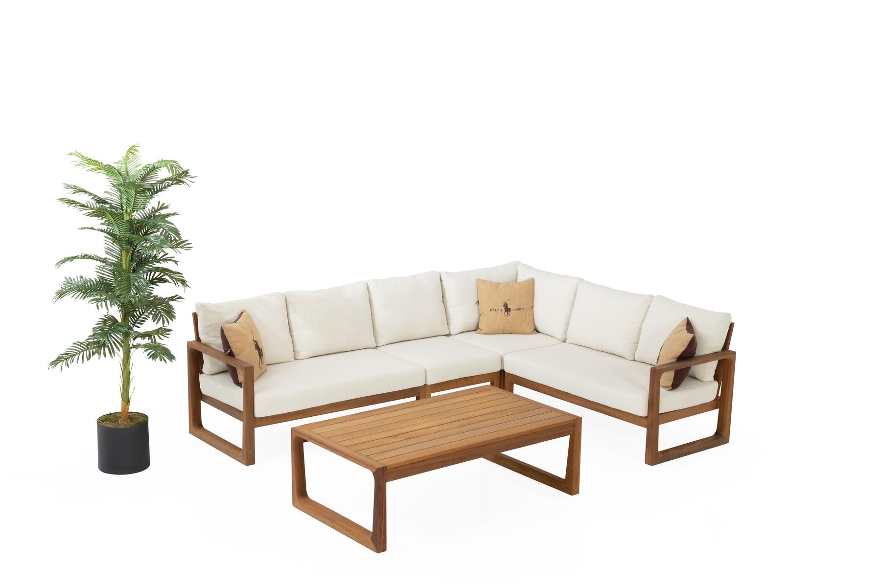 Градински модулен диван «Deep» с африкански тик