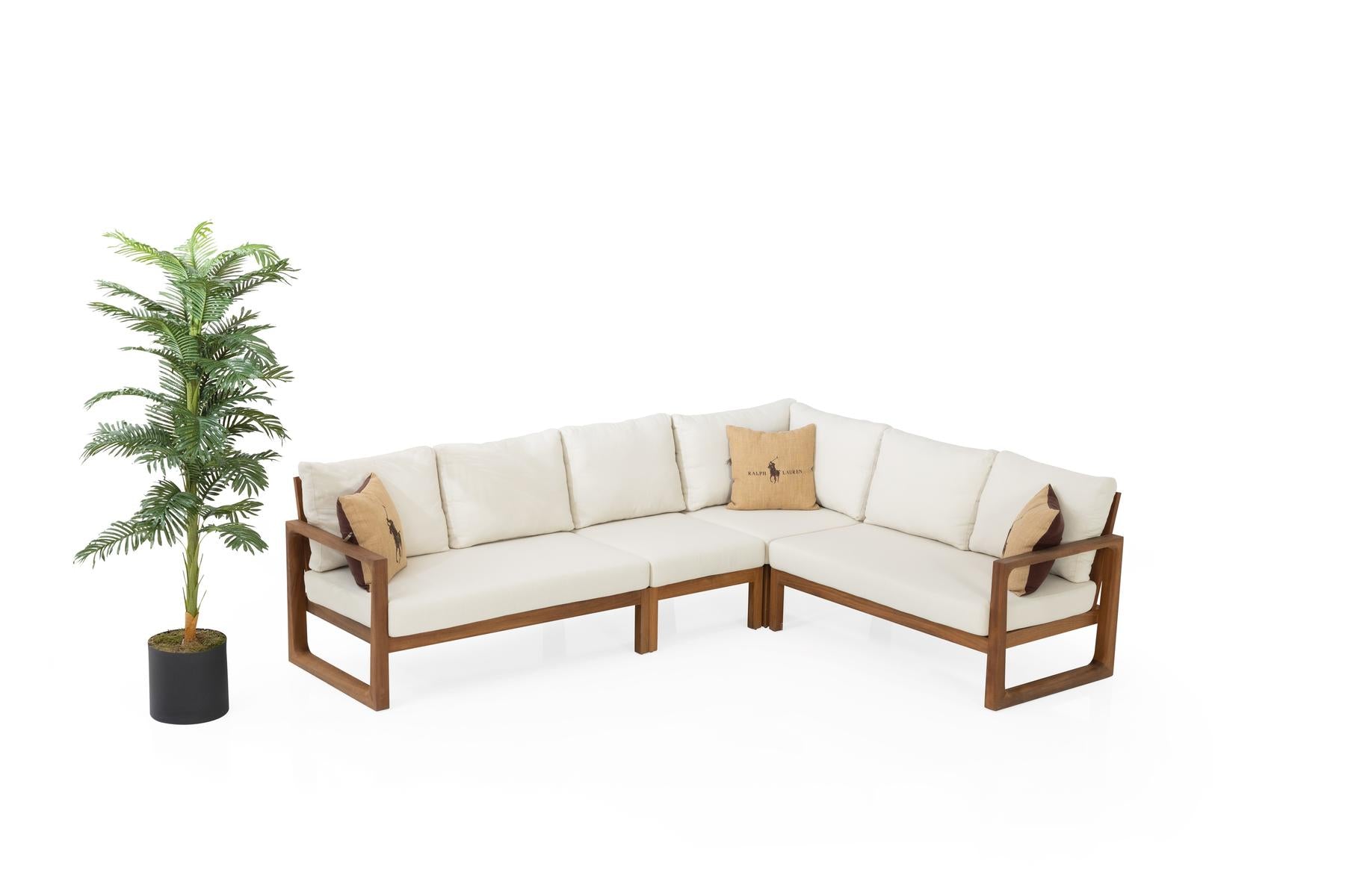 Градински модулен диван «Deep» с африкански тик