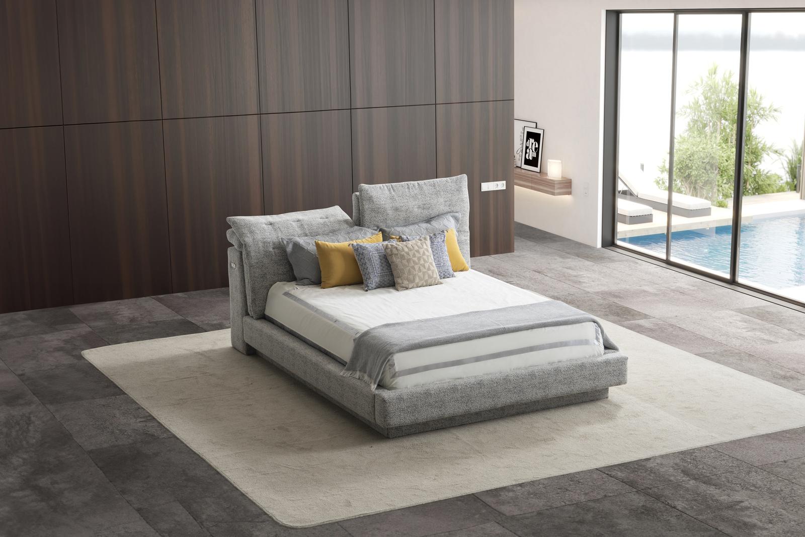 Тапицирано легло «Dubai» с регулираща се табла, с място за съхранение, USB зарядна станция