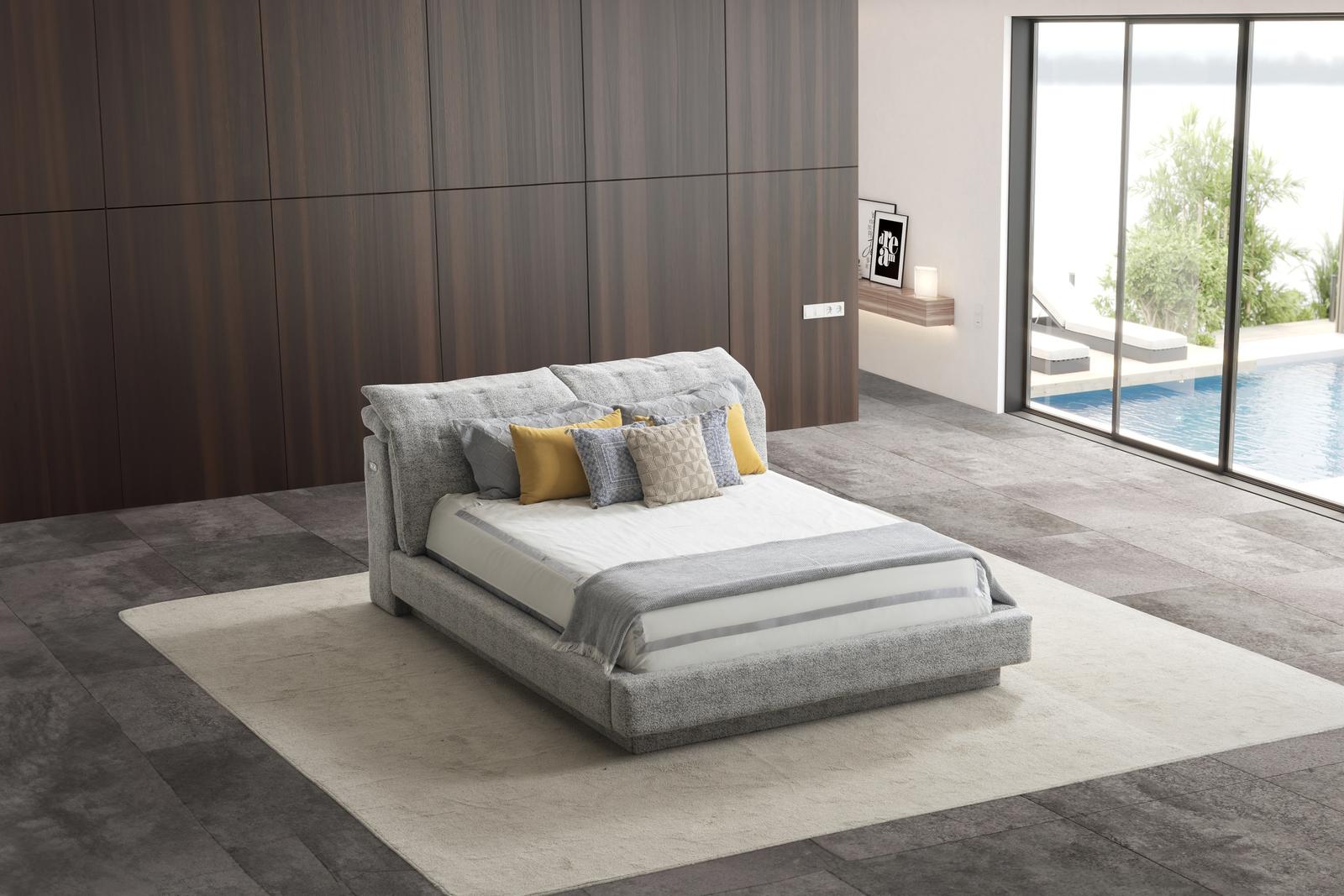 Тапицирано легло «Dubai» с регулираща се табла, с място за съхранение, USB зарядна станция