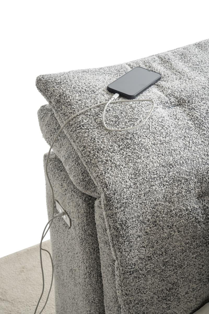 Тапицирано легло «Dubai» с регулираща се табла, с място за съхранение, USB зарядна станция