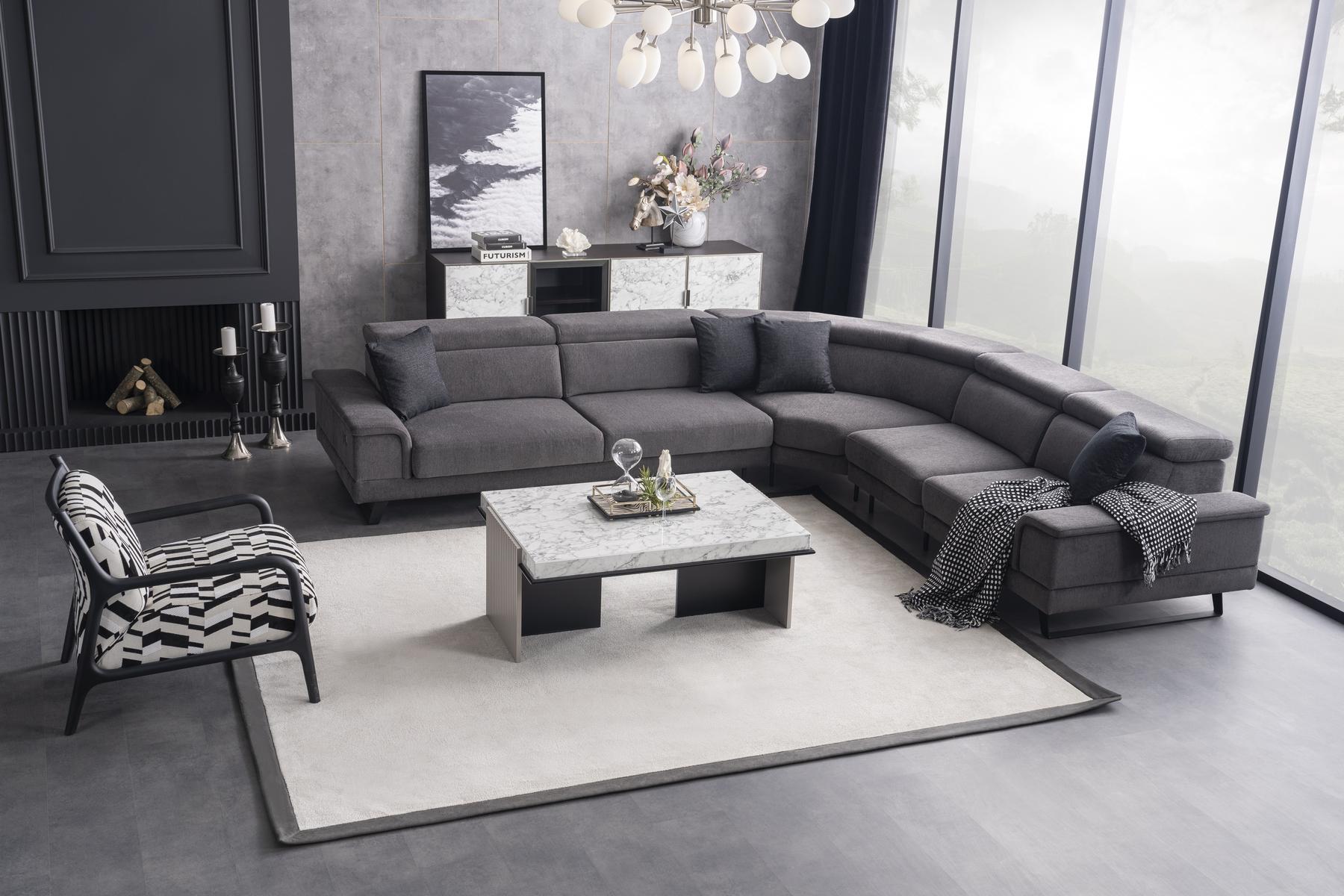 Модулен разтегателен диван «Palermo Corner» + електрически механизъм, 5 модула