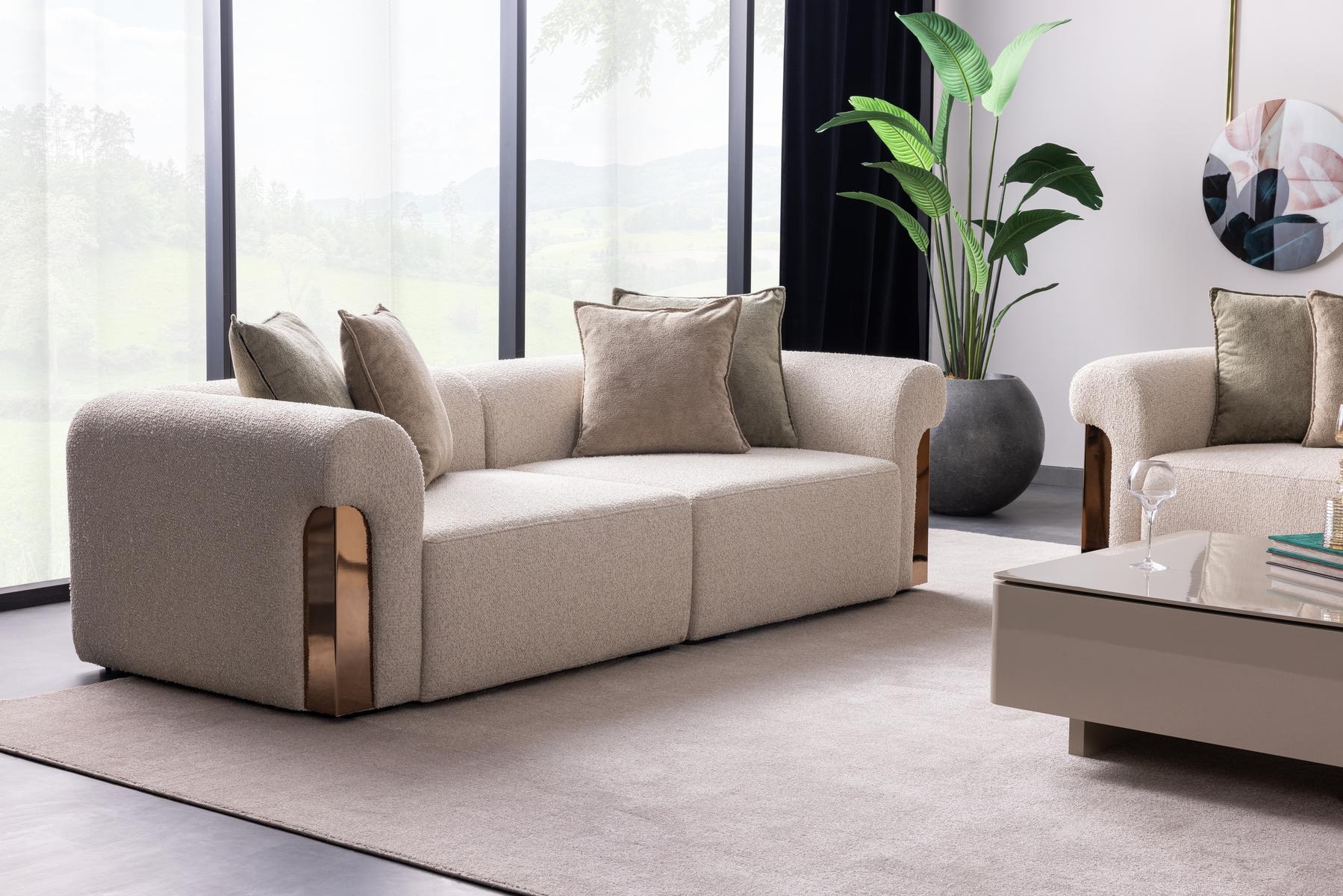 Четириместен диван «Panemera» + декоративни възглавници, ширина 280см