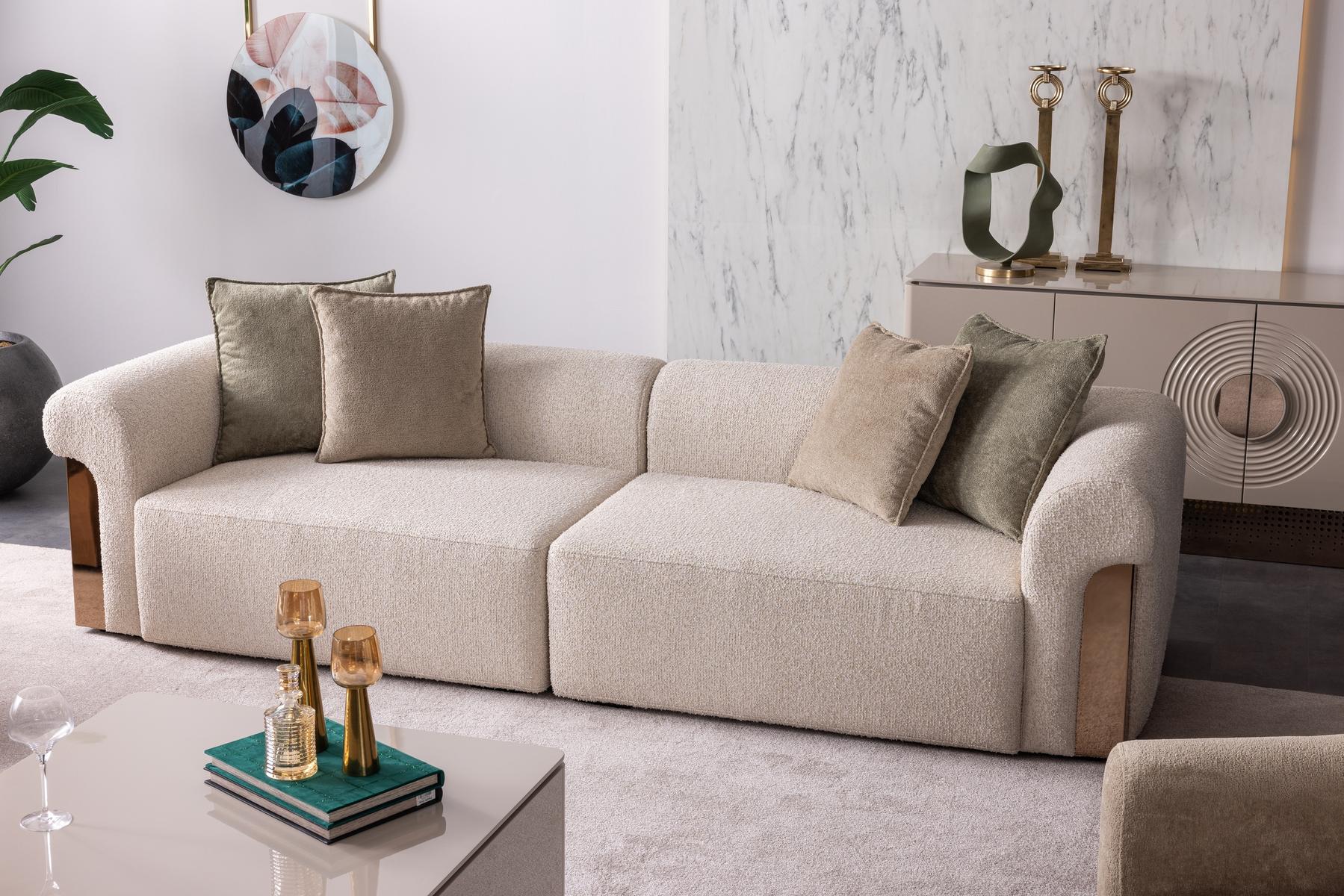 Четириместен диван «Panemera» + декоративни възглавници, ширина 280см