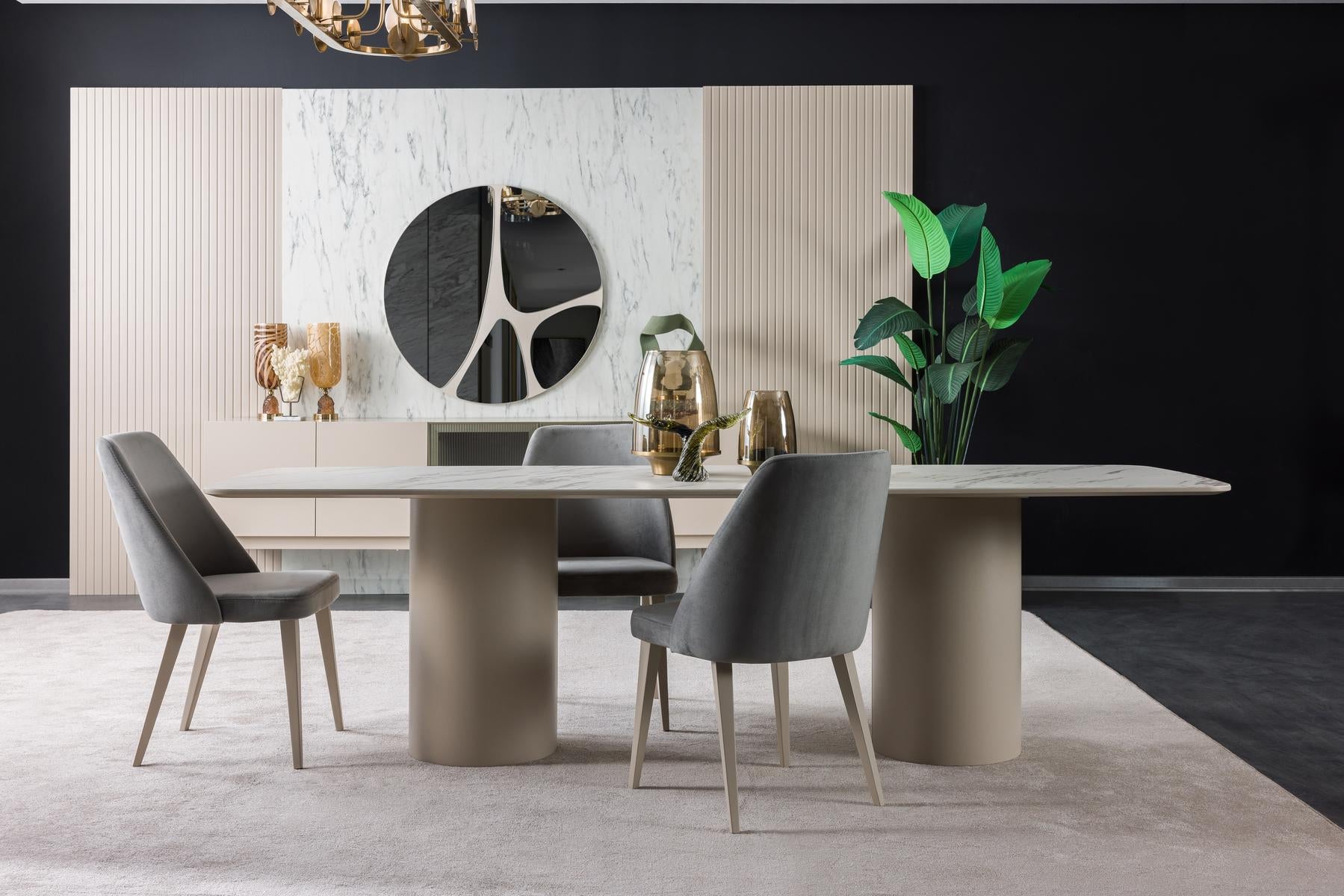 Трапезна маса «Puzzle Ellips Cylinder» + керамичен плот