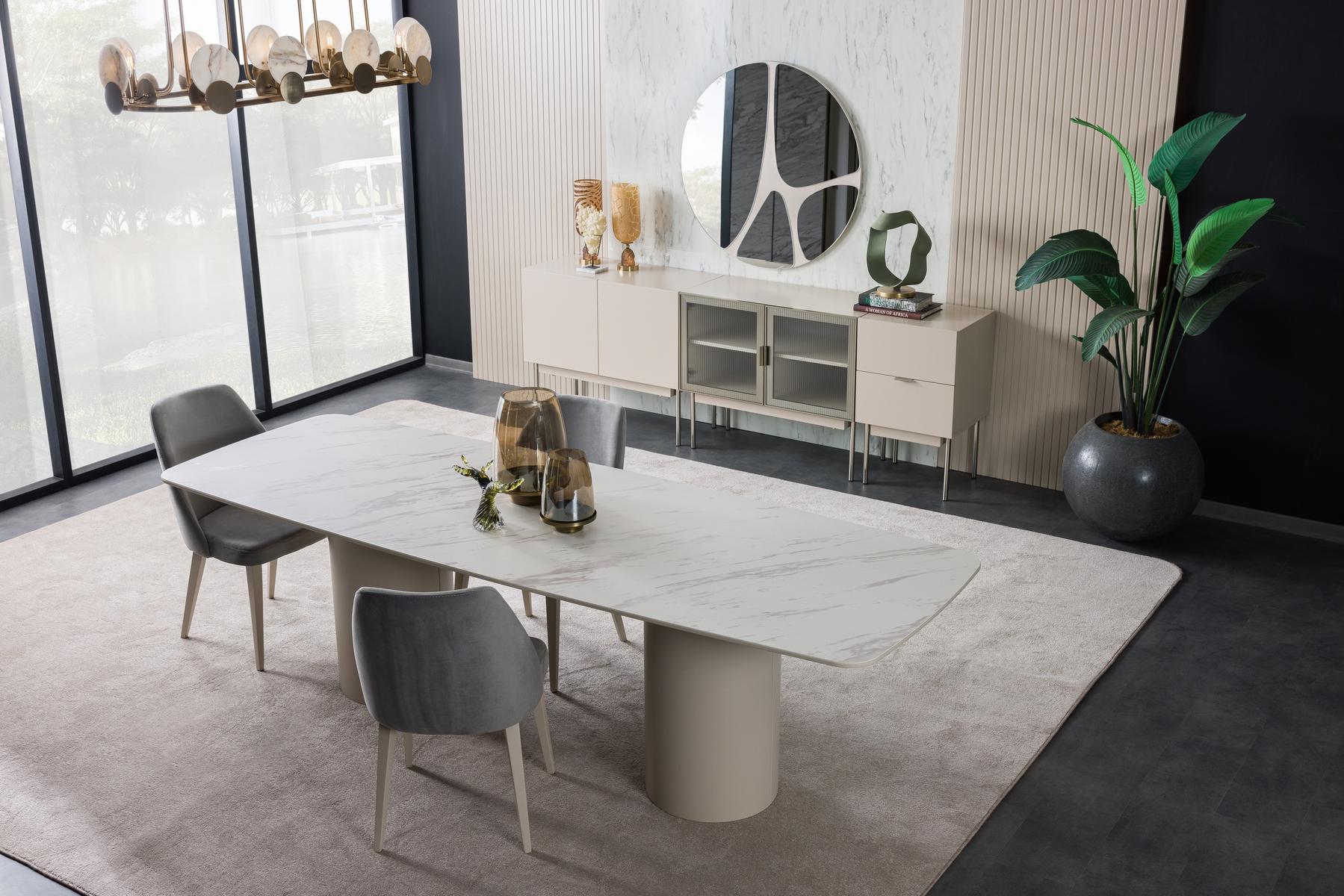 Трапезна маса «Puzzle Ellips Cylinder» + керамичен плот