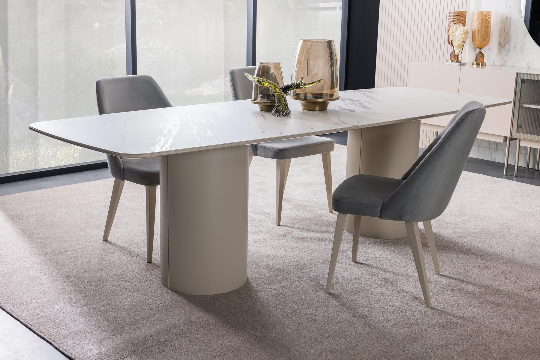 Трапезна маса «Puzzle Ellips Cylinder» + керамичен плот