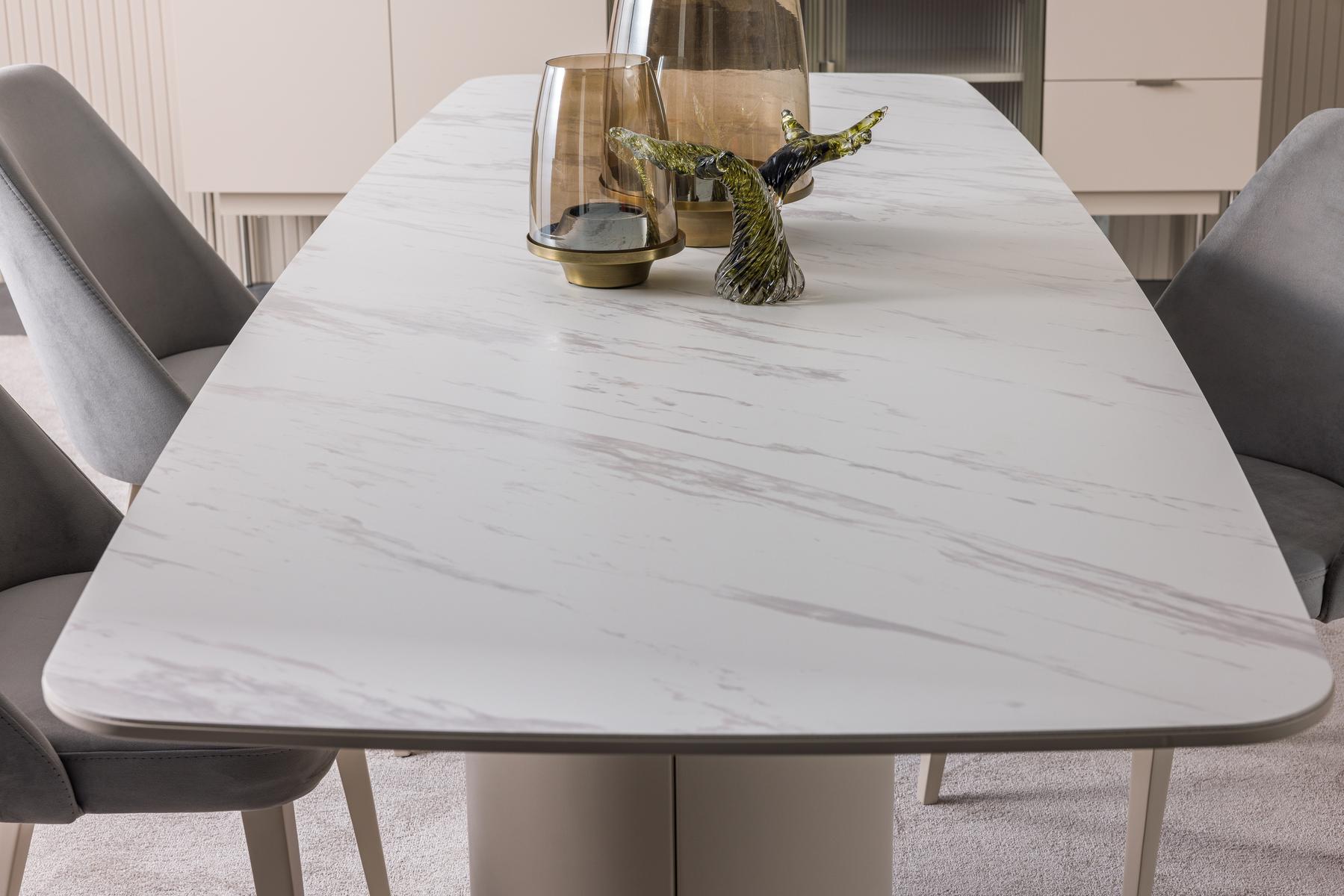 Трапезна маса «Puzzle Ellips Cylinder» + керамичен плот