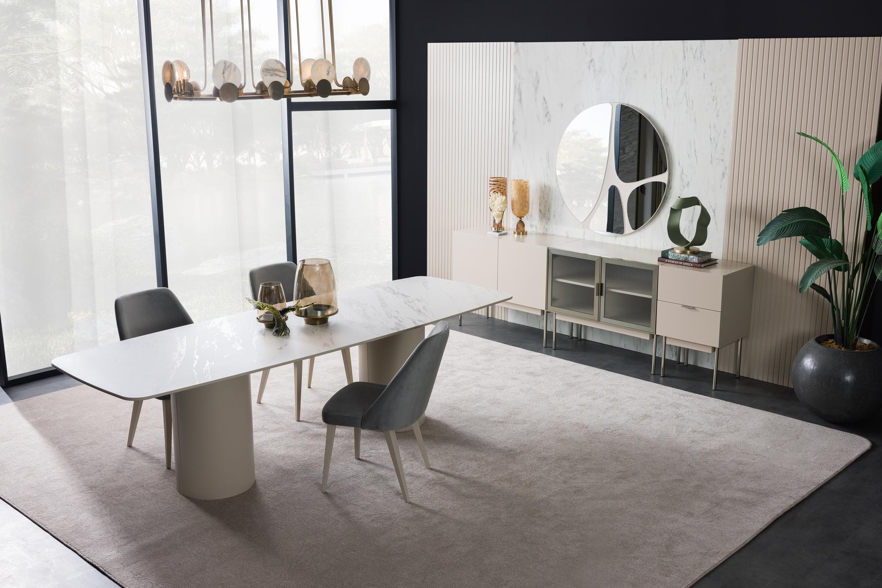 Трапезна маса «Puzzle Ellips Cylinder» + керамичен плот