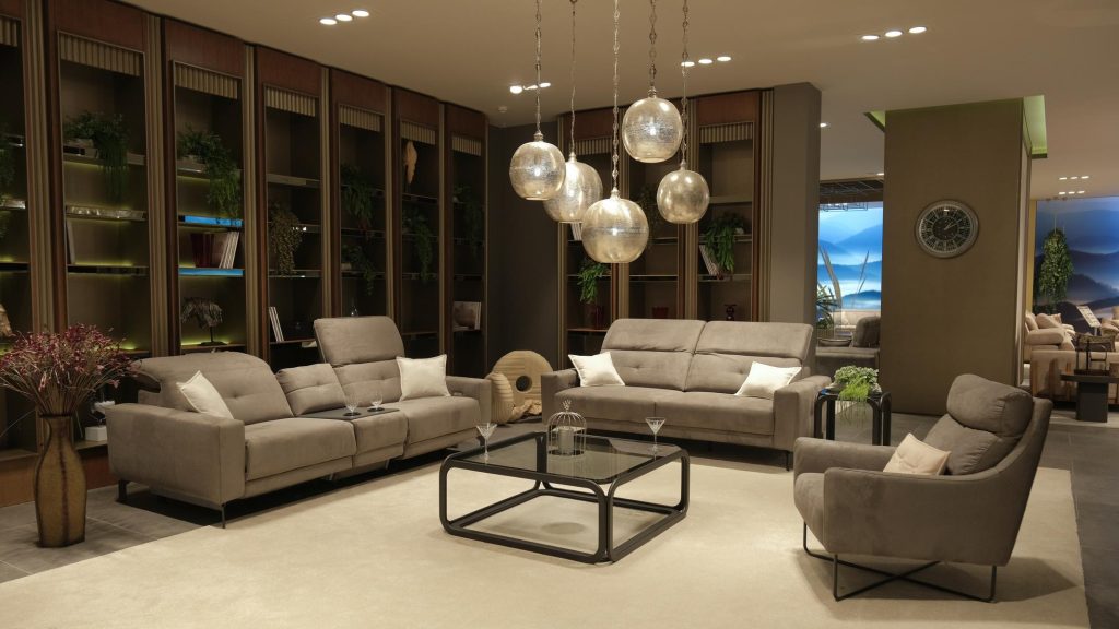 Двуместен диван «Zigana» + електрически механизъм, USB зарядна станция, музикална конзола, ширина 245см