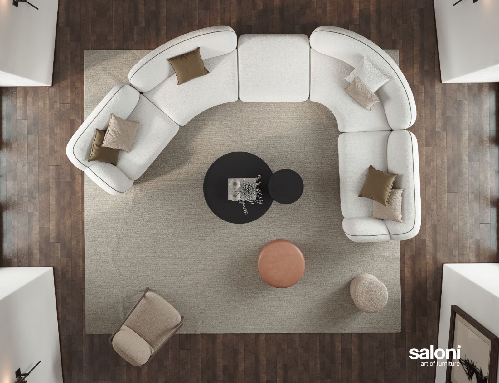 10 модула за модулен диван «Icona» + конзолна масичка, лежанка