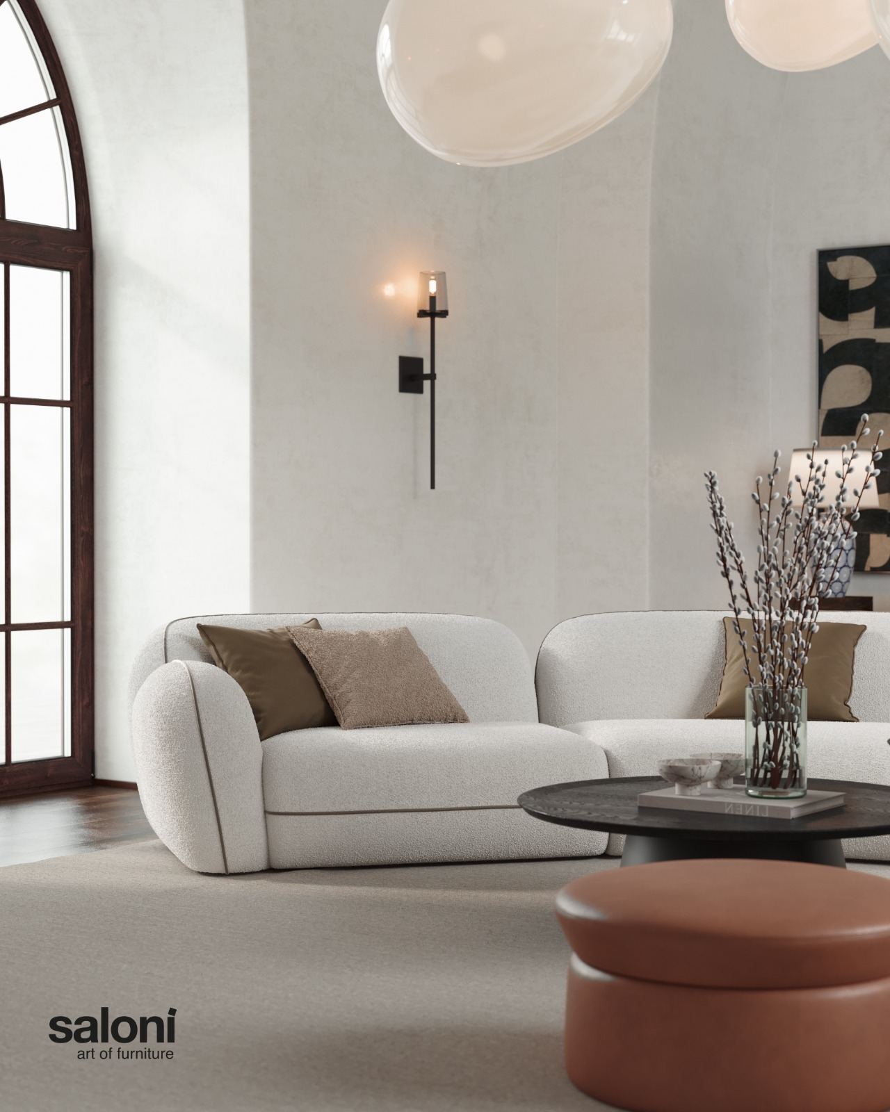 10 модула за модулен диван «Icona» + конзолна масичка, лежанка