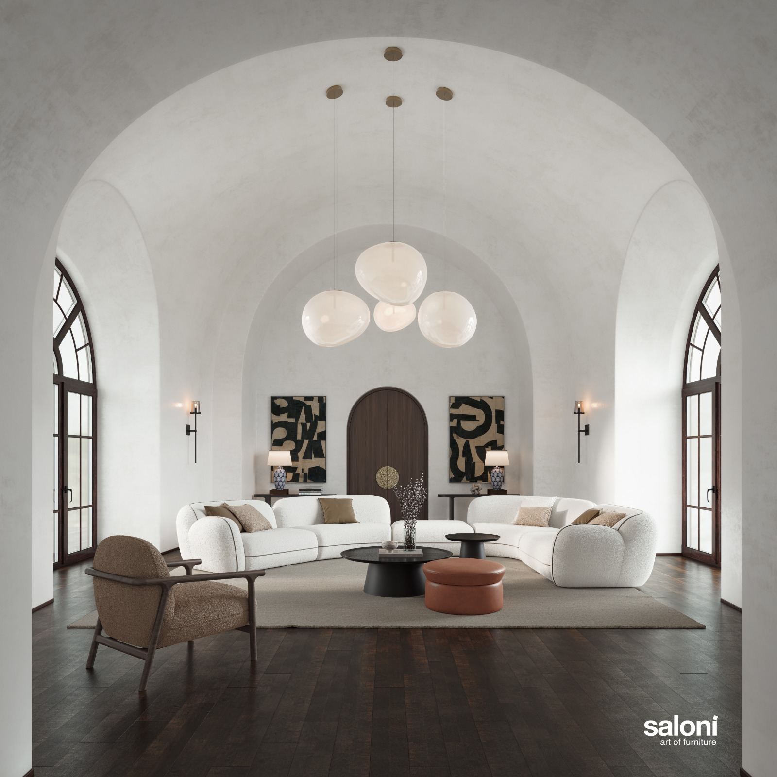 10 модула за модулен диван «Icona» + конзолна масичка, лежанка