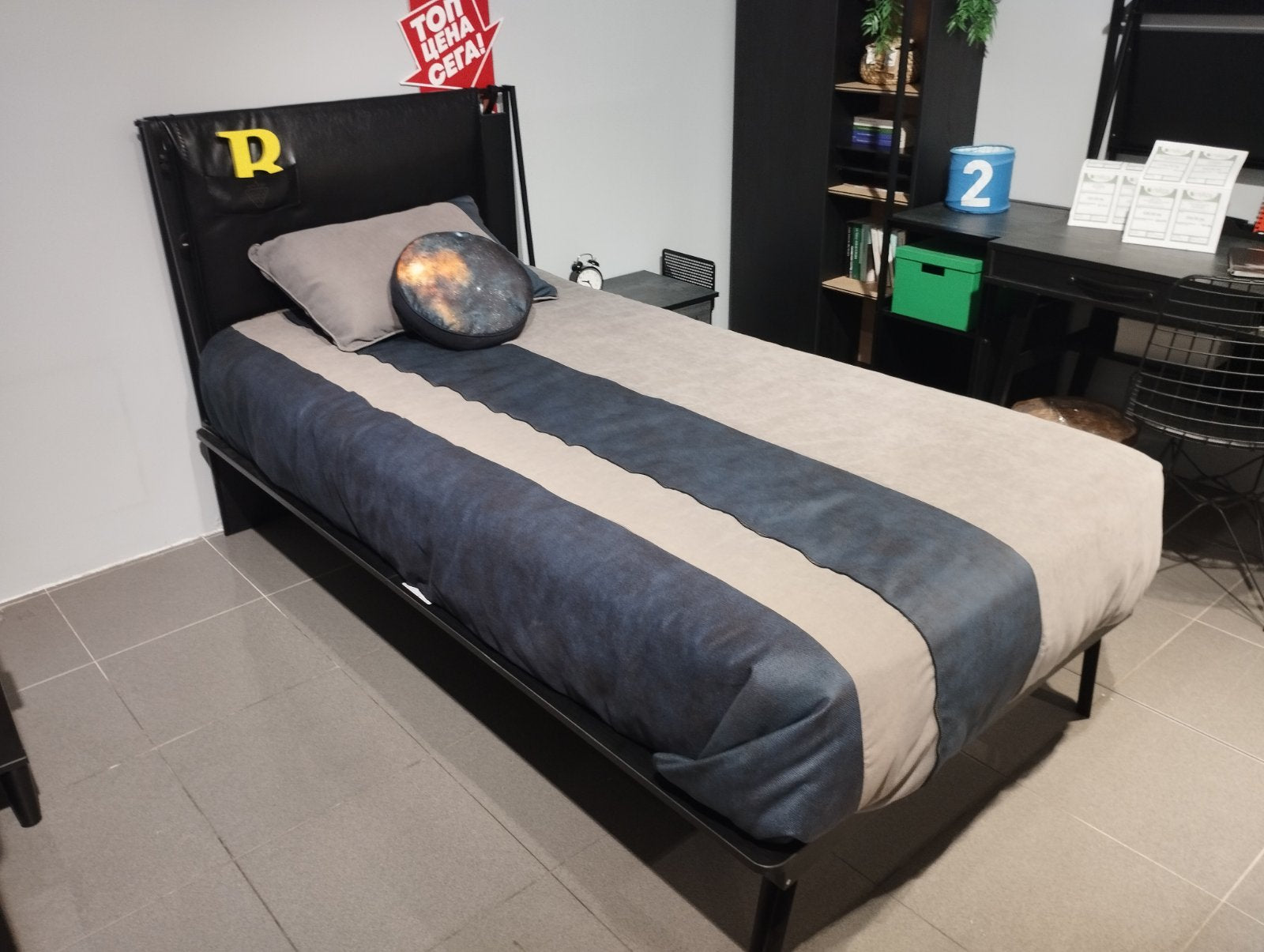 Легло Dark Metal Line 100x200см - Аутлет