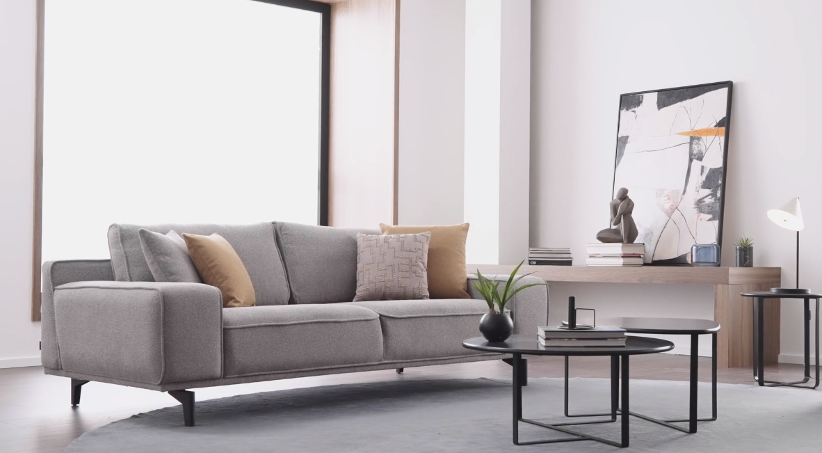 Триместен диван «Viera» + 4 декоративни възглавници, ширина 230см