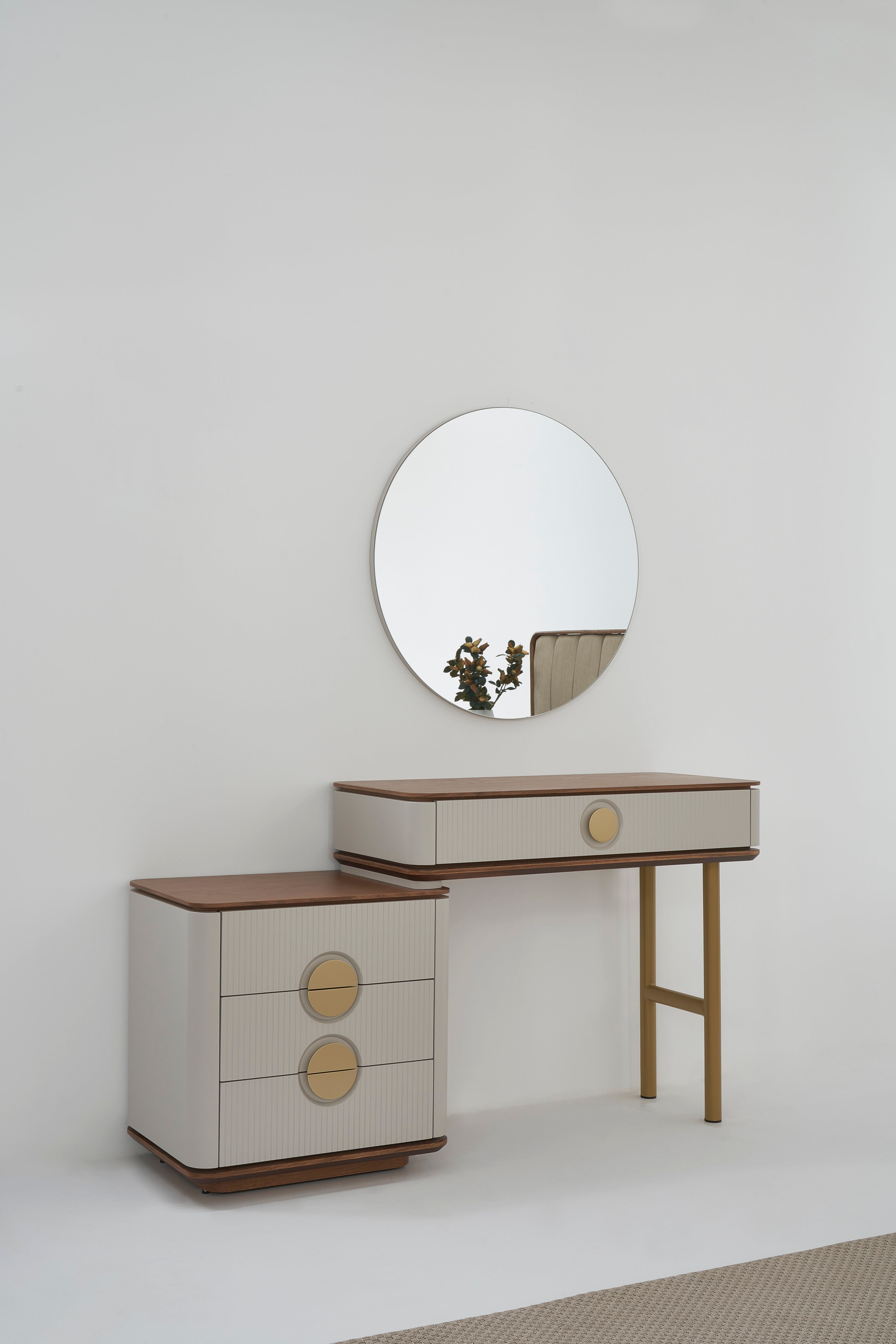 Тоалетка «Viola» + огледало и скрин с три чекмеджета, размер 145х84х45см