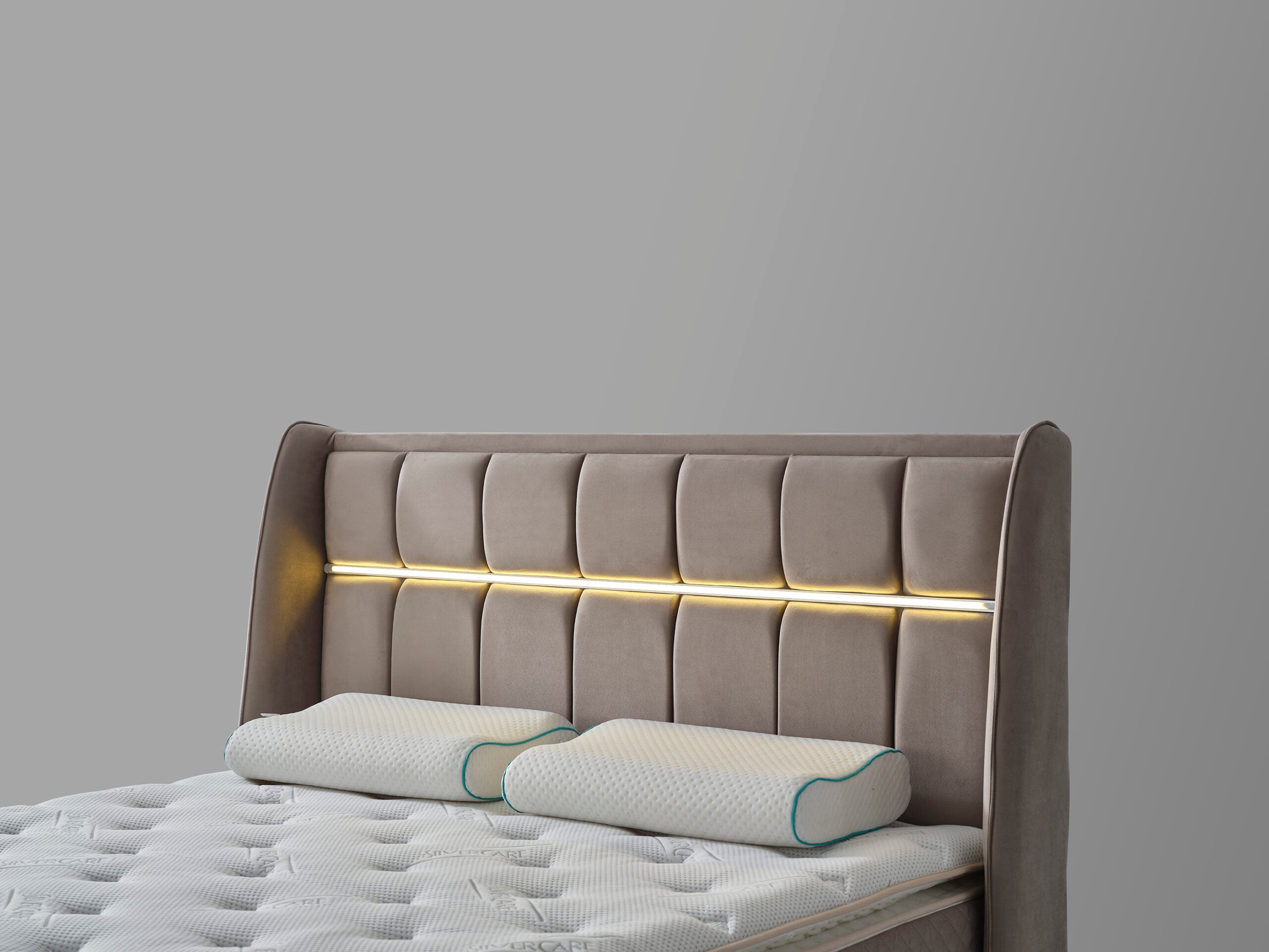 Тапицирано легло «Vital» + Матрак и табла - с място за съхранение, повдигащ механизъм, система за безшумно затваряне