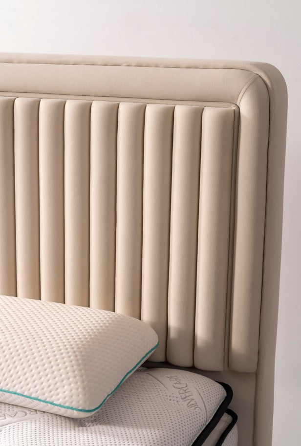 Тапицирано легло «Viva» + Матрак и табла - с място за съхранение, повдигащ механизъм, система за безшумно затваряне