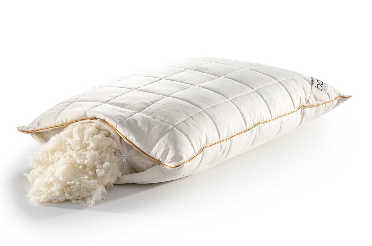 Възглавница «Wool» с вълна, с капитониран свалящ се калъф