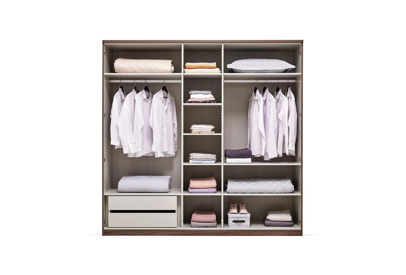 Гардероб с пет врати «Cordell» с огледална врата, ширина 226см