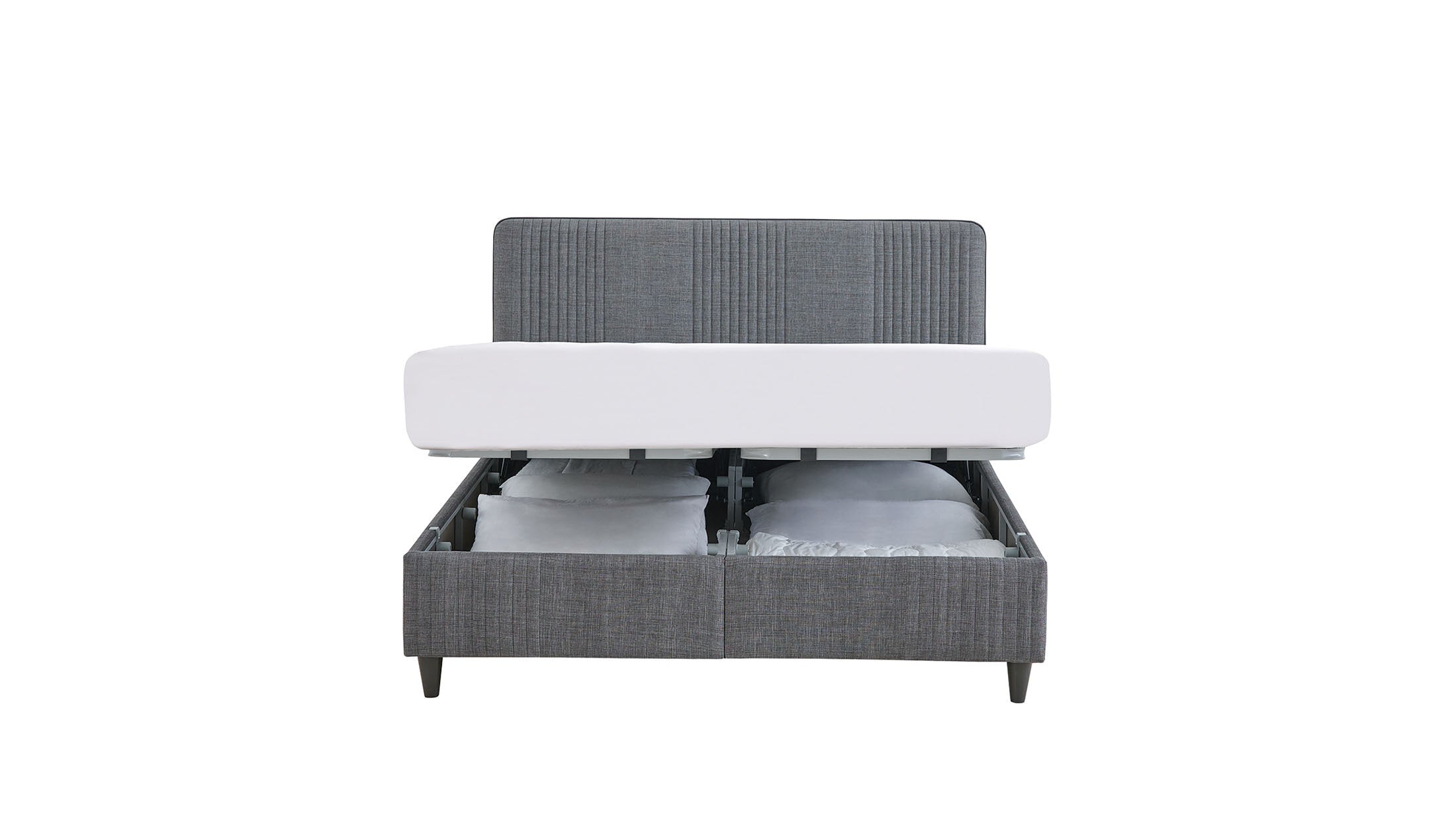 Тапицирана основа за легло «Wool Sense» с място за съхранение, повдигащ механизъм, система за безшумно затваряне