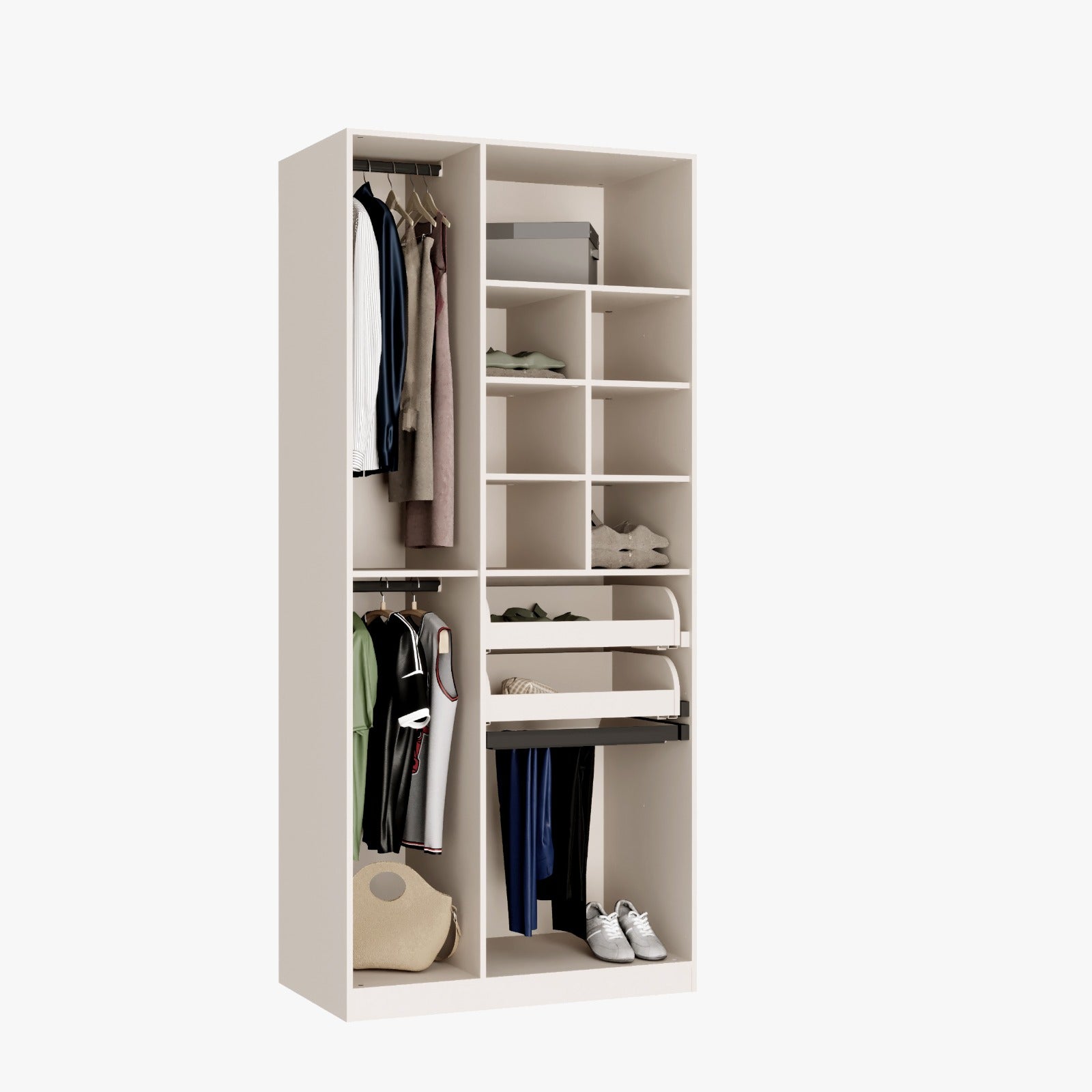 Модулен гардероб «Kapadokya» - 4 модула, с осветление, стъклени врати