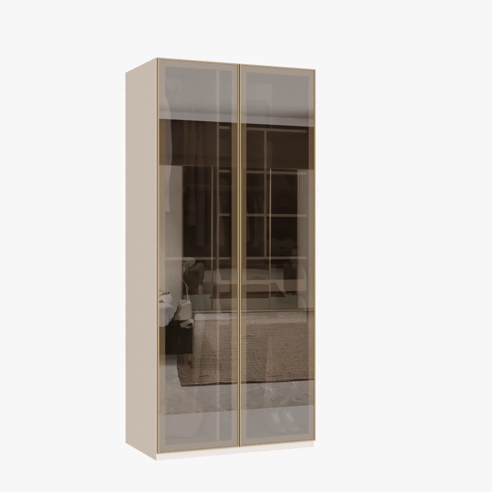 Модулен гардероб «Kapadokya» - 4 модула, с осветление, стъклени врати