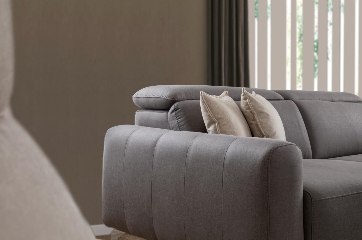 Триместен разтегателен диван «Burgaz» + електрически механизъм, 2 декоративни възглавници, ширина 220см