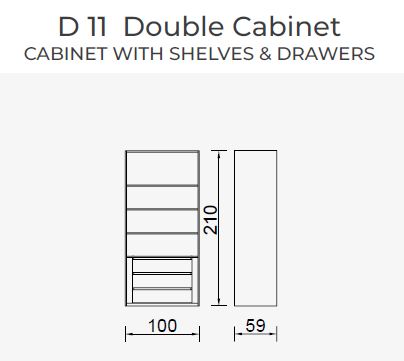 19 конфигурирани модула за гардероб «Alfa» - с осветление, чекмеджета, лостове за закачалки и рафтове