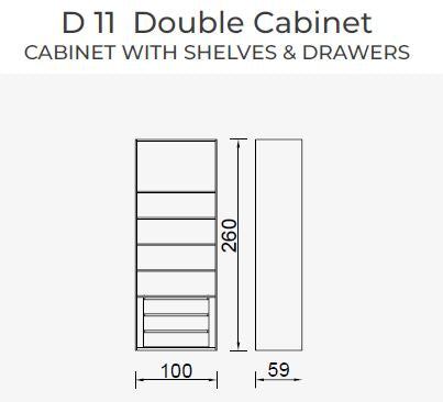 19 конфигурирани модула за гардероб «Alfa» - с осветление, чекмеджета, лостове за закачалки и рафтове