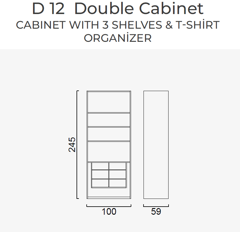19 конфигурирани модула за гардероб «Alfa» - с осветление, чекмеджета, лостове за закачалки и рафтове