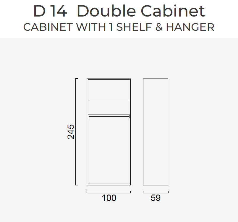 19 конфигурирани модула за гардероб «Alfa» - с осветление, чекмеджета, лостове за закачалки и рафтове