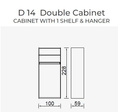 19 конфигурирани модула за гардероб «Alfa» - с осветление, чекмеджета, лостове за закачалки и рафтове