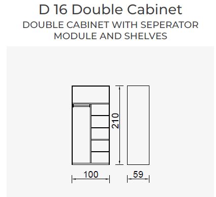 19 конфигурирани модула за гардероб «Alfa» - с осветление, чекмеджета, лостове за закачалки и рафтове
