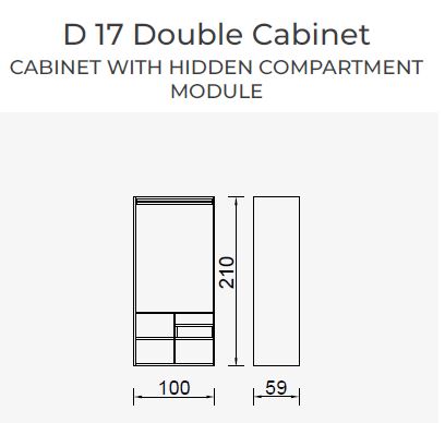 19 конфигурирани модула за гардероб «Alfa» - с осветление, чекмеджета, лостове за закачалки и рафтове