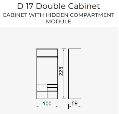 19 конфигурирани модула за гардероб «Alfa» - с осветление, чекмеджета, лостове за закачалки и рафтове