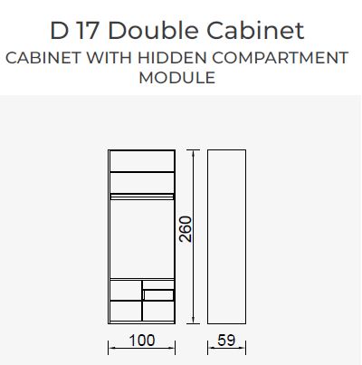 19 конфигурирани модула за гардероб «Alfa» - с осветление, чекмеджета, лостове за закачалки и рафтове